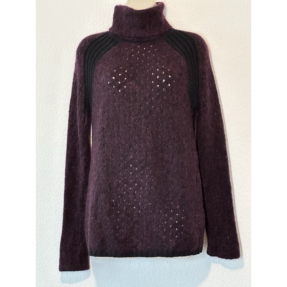 SEE BY CHLOE Womens Size 8‎ Purple Mohair Alpaca Wool Blend Turtleneck Sweater